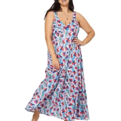 Jurk Blauw/rood/roze