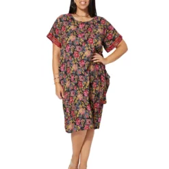 Jurk Blauw/roze/rood