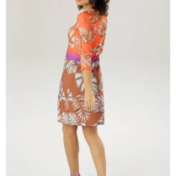 Jurk Oranje/lichtbruin -Exporteren Mooie Look Winkel aniston jurk oranje lichtbruin 2