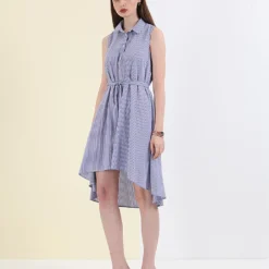 Jurk "Ivy" Blauw/wit