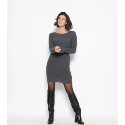 Kasjmieren Jurk "Armet" Donkergrijs -Exporteren Mooie Look Winkel authentic cashmere kasjmieren jurk armet donkergrijs 2