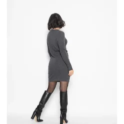 Kasjmieren Jurk "Armet" Donkergrijs -Exporteren Mooie Look Winkel authentic cashmere kasjmieren jurk armet donkergrijs 4