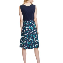 Jurk Donkerblauw/turquoise -Exporteren Mooie Look Winkel betty and co jurk donkerblauw turquoise 4