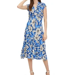 Betty Barclay Jurk Beige/blauw -Exporteren Mooie Look Winkel betty barclay jurk beige blauw 2