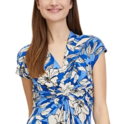 Betty Barclay Jurk Beige/blauw -Exporteren Mooie Look Winkel betty barclay jurk beige blauw 4