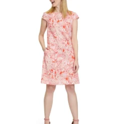 Betty Barclay Jurk Oranje/wit -Exporteren Mooie Look Winkel betty barclay jurk oranje wit 4