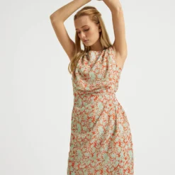 Jurk Lichtgroen/oranje