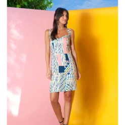 Jurk "Athena" Meerkleurig 5 Jurk "Athena" Meerkleurig -Exporteren Mooie Look Winkel bleu dazur jurk athena meerkleurig 2