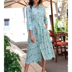 Jurk "Carourg" Mintgroen/wit