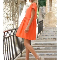 Jurk "Carwen" Oranje -Exporteren Mooie Look Winkel bleu dazur jurk carwen oranje 2