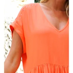 Jurk "Carwen" Oranje -Exporteren Mooie Look Winkel bleu dazur jurk carwen oranje 3