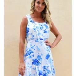 Jurk "Corfou" Blauw/wit