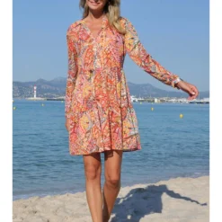 Jurk "Janeiro" Oranje -Exporteren Mooie Look Winkel bleu dazur jurk janeiro oranje 2