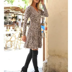 Jurk "Lizzie" Beige/zwart -Exporteren Mooie Look Winkel bleu dazur jurk lizzie beige zwart 2