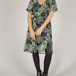 Jurk Donkerblauw/groen