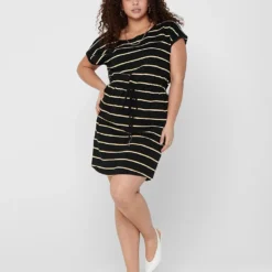 Jurk "Carapril" Zwart/geel -Exporteren Mooie Look Winkel carmakoma jurk carapril zwart geel 3