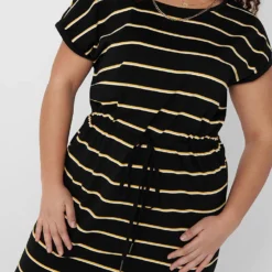 Jurk "Carapril" Zwart/geel -Exporteren Mooie Look Winkel carmakoma jurk carapril zwart geel 4