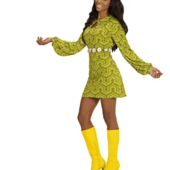 Kostuum "Jurk Jaren 70" Groen -Exporteren Mooie Look Winkel carnival party kostuum jurk jaren 70 groen 3