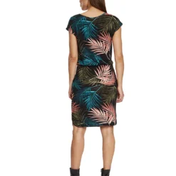 CARTOON Jurk Blauw/kaki/ Zwart -Exporteren Mooie Look Winkel cartoon jurk blauw kaki zwart 3