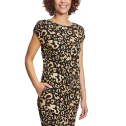 CARTOON Jurk Zwart/bruin -Exporteren Mooie Look Winkel cartoon jurk zwart bruin 2