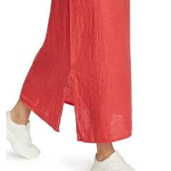 CARTOON Linnen Jurk Koraalrood -Exporteren Mooie Look Winkel cartoon linnen jurk koraalrood 5