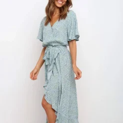 Jurk Lichtblauw/groen -Exporteren Mooie Look Winkel coconut sunwear jurk lichtblauw groen 2