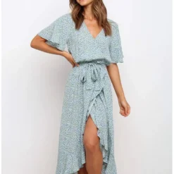 Jurk Lichtblauw/groen