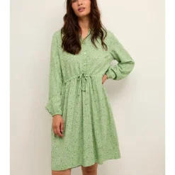 Cream Jurk "Vimma" Groen -Exporteren Mooie Look Winkel cream jurk vimma groen 4