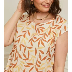 Linnen Jurk Beige/lichtbruin -Exporteren Mooie Look Winkel curvy lady linnen jurk beige lichtbruin 3