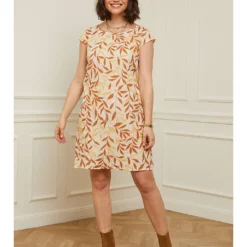 Linnen Jurk Beige/lichtbruin -Exporteren Mooie Look Winkel curvy lady linnen jurk beige lichtbruin 4