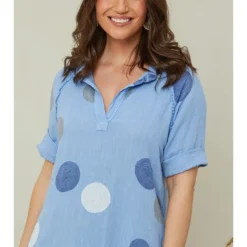 Linnen Jurk Lichtblauw/meerkleurig -Exporteren Mooie Look Winkel curvy lady linnen jurk lichtblauw meerkleurig 4