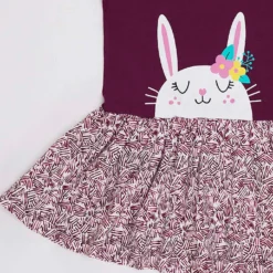 Jurk "Cute Bunny" Paars -Exporteren Mooie Look Winkel denokids jurk cute bunny paars 4