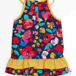 Jurk "Flowers" Donkerblauw -Exporteren Mooie Look Winkel denokids jurk flowers donkerblauw 3