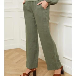 Jurk "Astrid" Kaki -Exporteren Mooie Look Winkel fleur de lin jurk astrid kaki 2