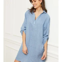 Linnen Jurk "Basta" Blauw