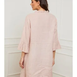Linnen Jurk "Febbala" Lichtroze -Exporteren Mooie Look Winkel fleur de lin linnen jurk febbala lichtroze 2