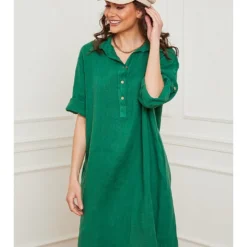 Linnen Jurk "Firlone" Groen