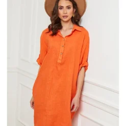 Linnen Jurk "Firlone" Oranje