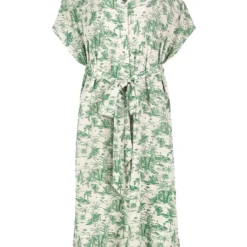 Jurk Crème/groen
