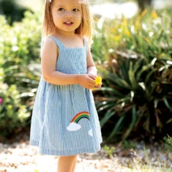 Frugi Jurk "Alma" Lichtblauw/wit -Exporteren Mooie Look Winkel frugi jurk alma lichtblauw wit 2