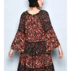 Jurk Bruin/zwart/beige -Exporteren Mooie Look Winkel h h g jurk bruin zwart beige 2