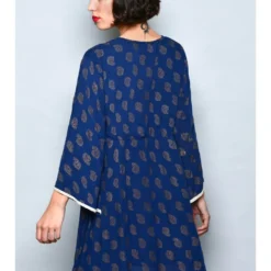 Jurk Donkerblauw/beige -Exporteren Mooie Look Winkel h h g jurk donkerblauw beige 2