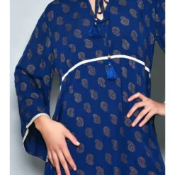 Jurk Donkerblauw/beige -Exporteren Mooie Look Winkel h h g jurk donkerblauw beige 3