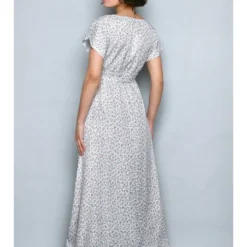 Jurk Wit/groen/lichtroze -Exporteren Mooie Look Winkel h h g jurk wit groen lichtroze 2