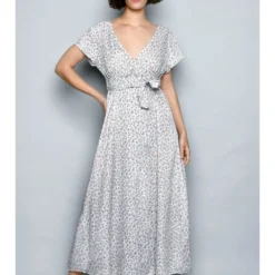 Jurk Wit/groen/lichtroze