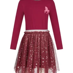 Jurk Bordeaux/goudkleurig