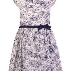 Jurk Crème/donkerblauw