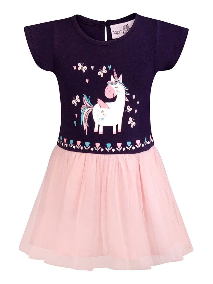 Jurk Lichtroze/donkerblauw