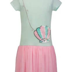 Jurk Mintgroen/lichtroze