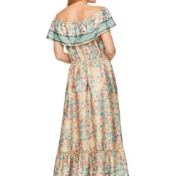 Heine Jurk Abrikooskleurig/groen -Exporteren Mooie Look Winkel heine jurk abrikooskleurig groen 2